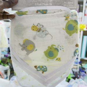 3-Pack Organic Cotton Muslin Baby Bibs – Soft Absorbent Drool & Feeding Bib Set