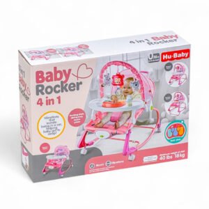 4 In 1 Multifunctional Baby Rocker With Dining Tray, Wheels & Music 0m+