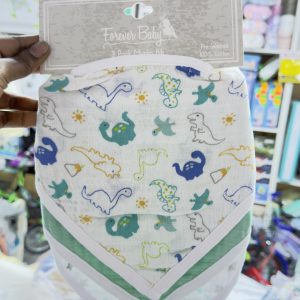 3-Pack Organic Cotton Muslin Baby Bibs – Soft Absorbent Drool & Feeding Bib Set
