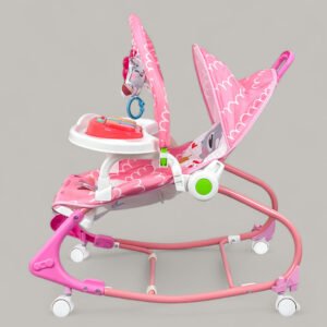 4 In 1 Multifunctional Baby Rocker With Dining Tray, Wheels & Music 0m+