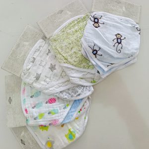 3-Pack Organic Cotton Muslin Baby Bibs – Soft Absorbent Drool & Feeding Bib Set