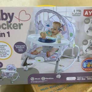 4 In 1 Multifunctional Baby Rocker With Dining Tray, Wheels & Music 0m+