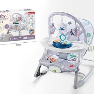 4 In 1 Multifunctional Baby Rocker With Dining Tray, Wheels & Music 0m+