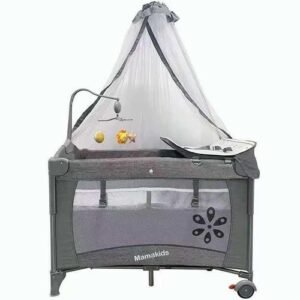 mama kids Baby Crib Travel Cot Cosleeper baby bed for Comfortable Travel, has stand mosquito net and musical toys