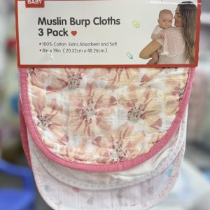 3pcs pack muslin Baby Burp Cloths ,Soft Absorbent