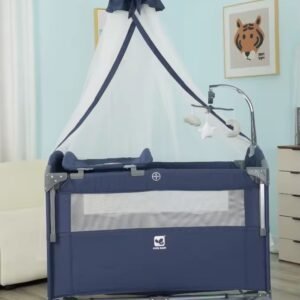 Foldable Baby Crib travel cot baby Cosleeper bed with rocking mode, mosquito net and musical toys