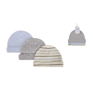 3 pcs cotton Baby Hat set , soft breathable cotton( 0-9 months)