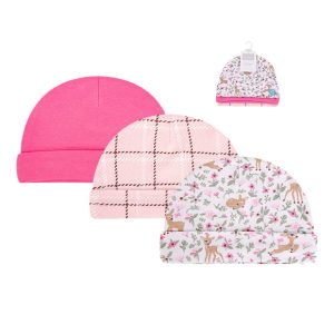 3 pcs cotton Baby Hat set , soft breathable cotton( 0-9 months)