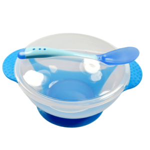 Baby Bowl (BPA-Free Plastic) With Heat Sensing Spoon-Blue