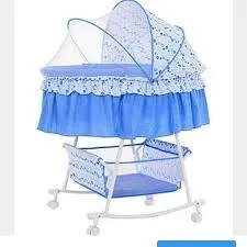 Baby Cradle Cot & Stroller with a Matress- sky blue