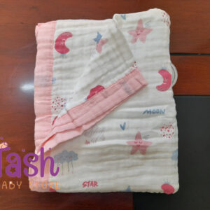 Premium Baby Bamboo Cotton Muslin Swaddle Blanket- Pink