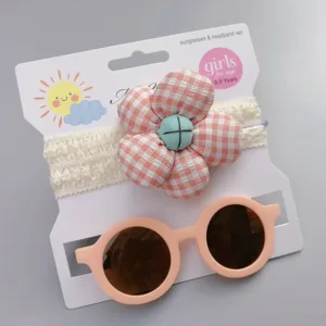 New Fashionable Baby Girl Sunglasses & Headband Set (0-3 Yrs)