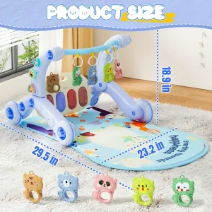5-in-1 Baby Gym piano Play Mat & Learning multifunctional baby Walker( ideal from newborn to 18 months)