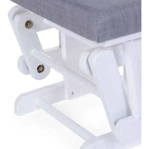 Baby rocking nursing chair/Gliding Chair with Footrest, Glider Chair for Nursery with Thick Cushions and Padded Arms, Smooth Rocking Motion, Solid Rubberwood Frame, Grey