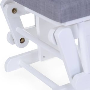 Baby rocking nursing chair/Gliding Chair with Footrest, Glider Chair for Nursery with Thick Cushions and Padded Arms, Smooth Rocking Motion, Solid Rubberwood Frame, Grey