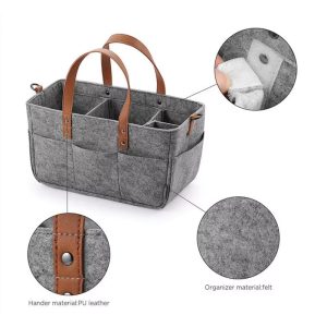Luxury Baby Diaper Caddy Organizer-Nursery Storage Bin