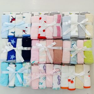 Ultra Soft and Absorbent Baby Wash Cloths-set of 4