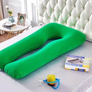 Full Body U-Shape Flocking Maternity Inflatable Pillow (With Inflation Pump)