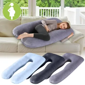 U Shaped Pregnancy Pillow - Maternity Full Body Support Pillow for Back Neck Hip Knee Bump Support - Removable Machine Washable Cover