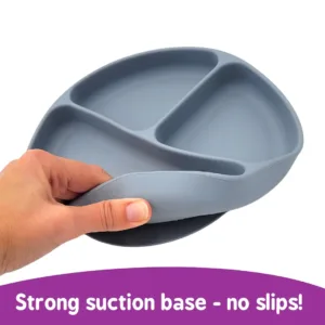 New Partitioned Food-grade Silicone Suction Plate & Spoon Set.
