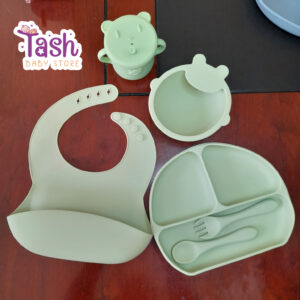NEW Food-grade Silicone Weaning Set 6 pieces-Green