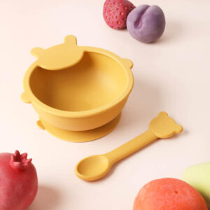 NEW Weaning Silicone suction Bowl and Spoon