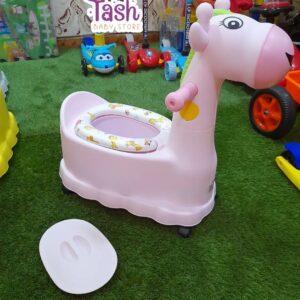 NEW Cartoon Potty Training Seat with Wheels-Pink