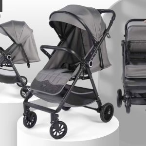 Easy fold Cabin approved Baby Stroller with durable rubber wheels and reversible handle