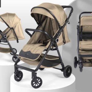 Easy fold Cabin approved Baby Stroller with durable rubber wheels and reversible handle
