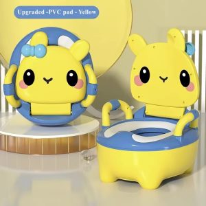 Cartoon theme baby potty ergonomic design with pvc cushion removable toilet bowl