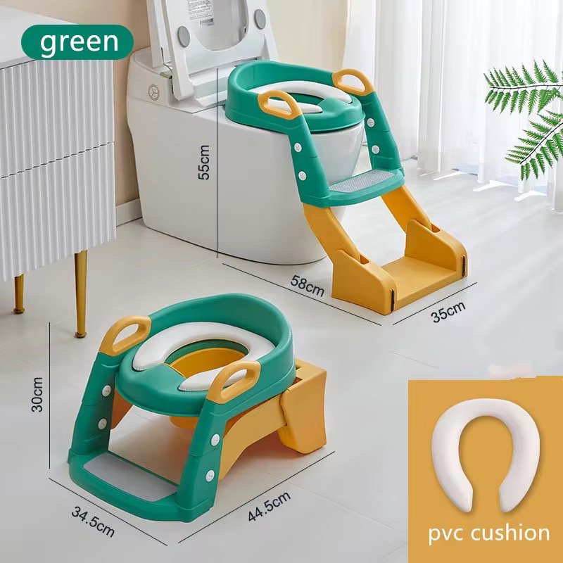 3-in-1 children’s potty training toilet with a step stool. 3-in-1 children's potty training toilet with a step stool.