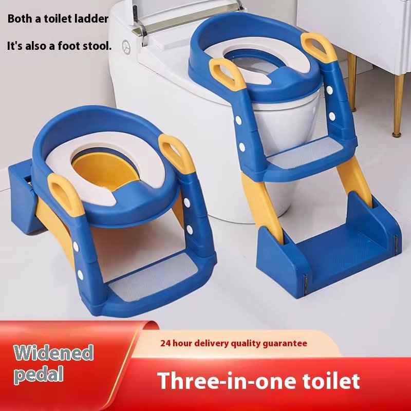 3-in-1 children’s potty training toilet with a step stool. 3-in-1 children's potty training toilet with a step stool.