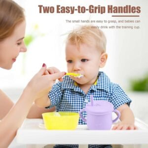 NEW Silicone Toddler Training Straw Sippy Cup