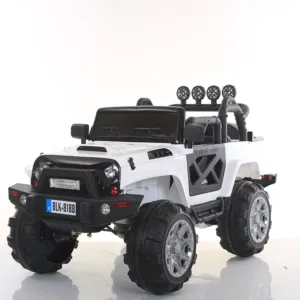 Powerful Rechargeable Electric Ride on car Jeep Toy for Kids 2 to 8yrs (White)