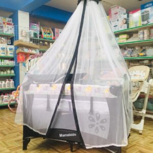 mama kids Baby Crib Travel Cot Cosleeper baby bed for Comfortable Travel, has stand mosquito net and musical toys