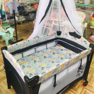 mama kids Baby Crib Travel Cot Cosleeper baby bed for Comfortable Travel, has stand mosquito net and musical toys