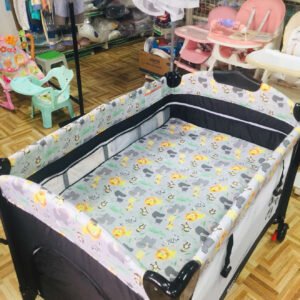 mama kids Baby Crib Travel Cot Cosleeper baby bed for Comfortable Travel, has stand mosquito net and musical toys