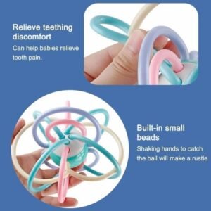 NEW Big size Rattle teether ring Grasp Ball