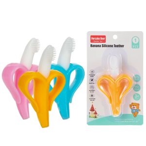 Silicone Baby Teethers, Baby Banana Infant Teething Toothbrush: Sensory Development