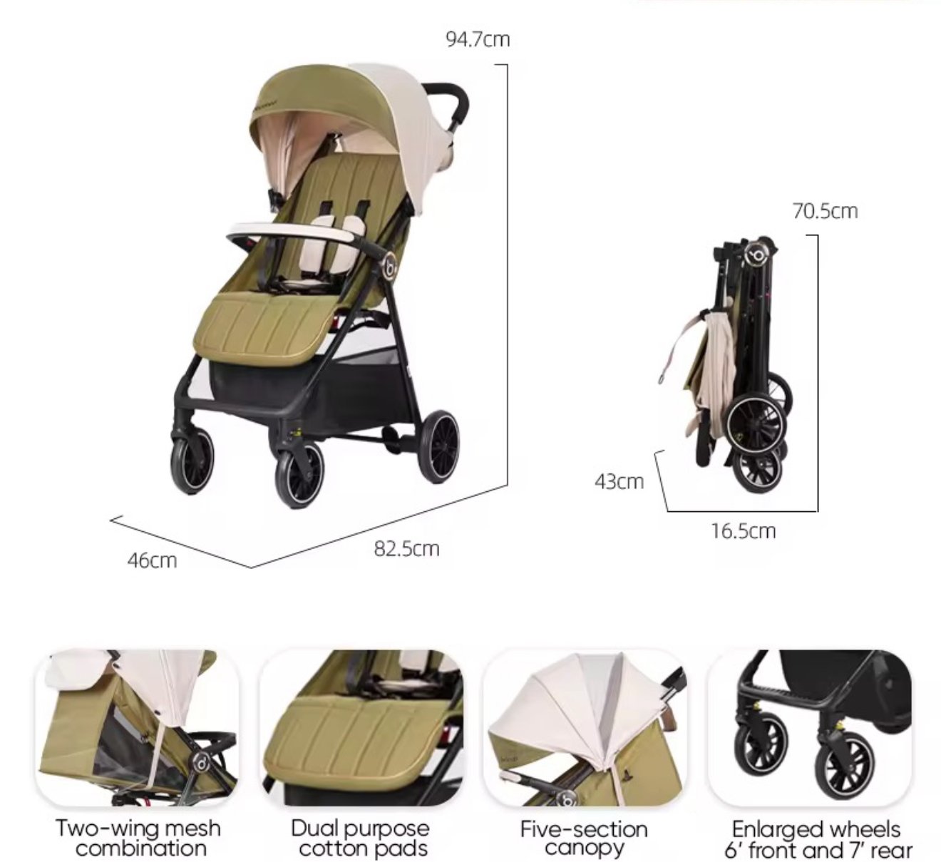 Cabin approved baby stroller From newborn to 3 years Cabin approved baby stroller