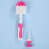 NEW 2 in 1 Standing Bottle & Nipple Brush Set PINK