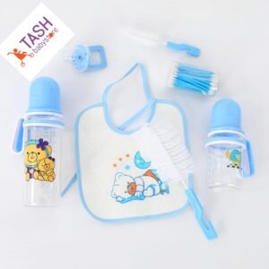 NEW 7 Pcs Baby Feeding Bottle Set-Blue