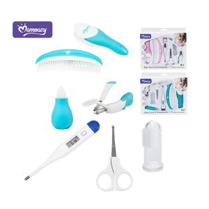 Momeasy 7 pieces Baby Bath care travel and grooming Kit, nail clipper with magnifying glass