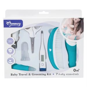 Momeasy 7 pieces Baby Bath care travel and grooming Kit, nail clipper with magnifying glass