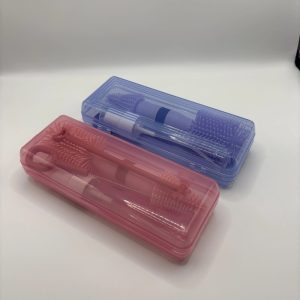 5-in-1 Portable Travel Bottle Cleaner Kit with Built in bottle Drying Rack, Nipple Brush, Straw Brush, for Baby Bottles