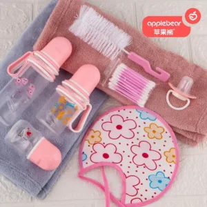NEW 7 Pcs Pink Baby Feeding Bottle Set