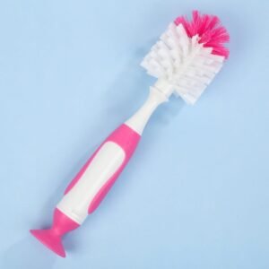 NEW 2 in 1 Standing Bottle & Nipple Brush Set PINK