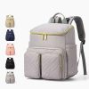 Diaper Bag Backpack with Changing Pad & Insulation Pocket Stroller Hanging Bag Waterproof Maternity Bag Embroidered Mommy Bag for Outdoor