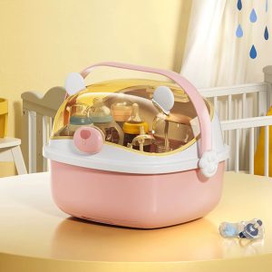 Big size portable baby bottle drying rack with lid