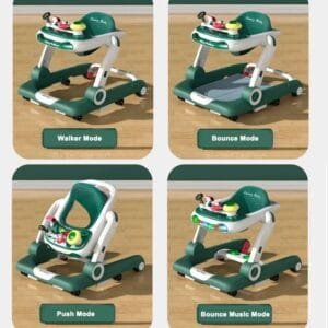 4 in 1 Height adjustable Baby Walker with Toys and Music